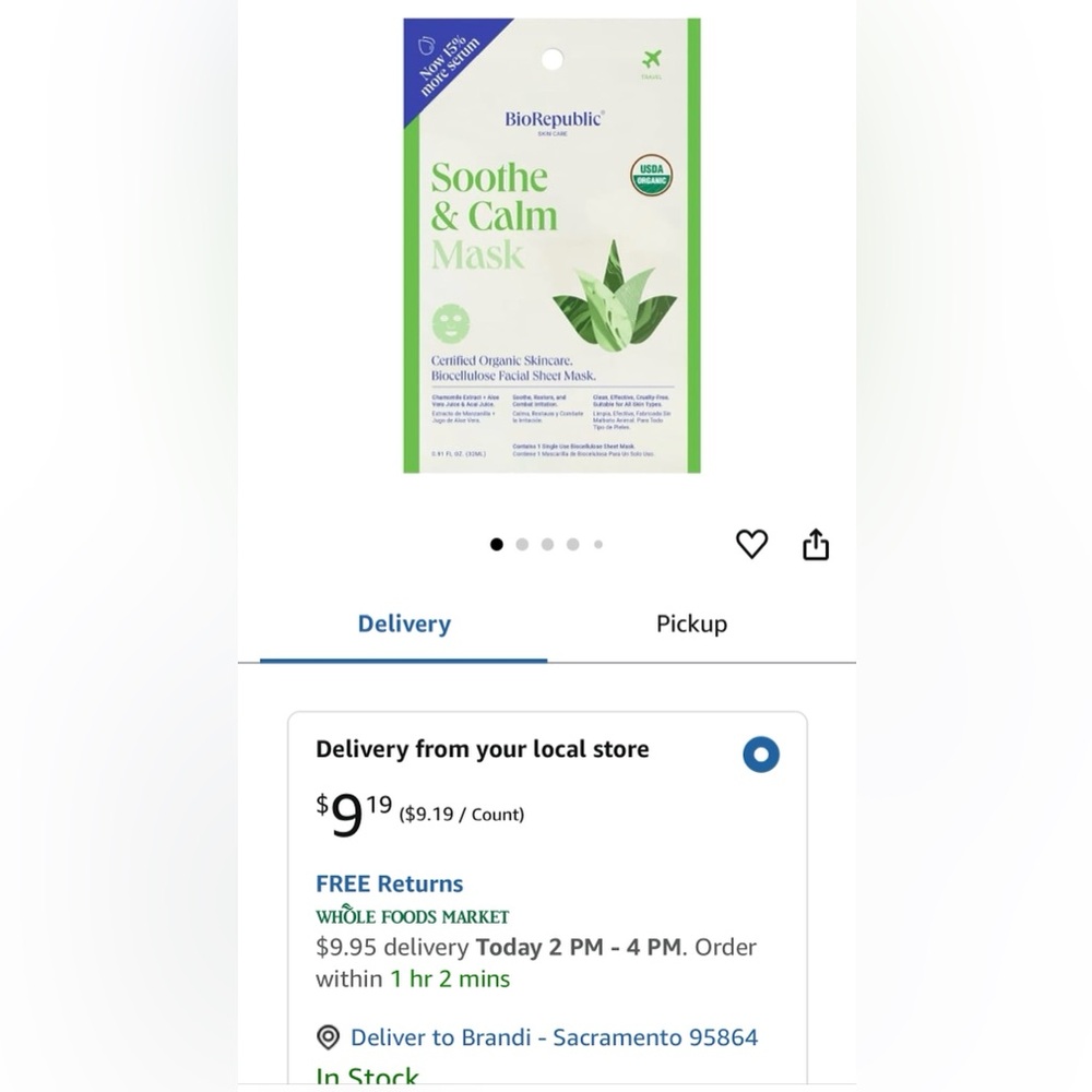 ❌SOLD 6Mask Sheets 3 by Bio Republic Sooth & Calm 3 Andalou Bright & Tighten - Picture 6 of 7